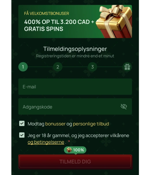 Registrering hos SpinVoyage  